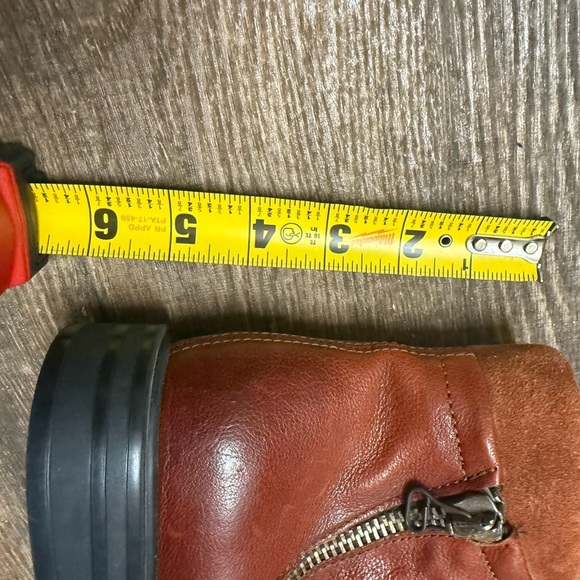 MJUS Sz. 38 (7.5) worn twice!! Brown Leather Ankle Boots zip suede top cognac - Picture 14 of 16